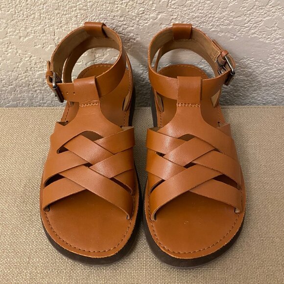 Madewell Ankle Strap Fisherman Sandals Platform in Burnished Caramel Size 6.5 - Picture 2 of 12
